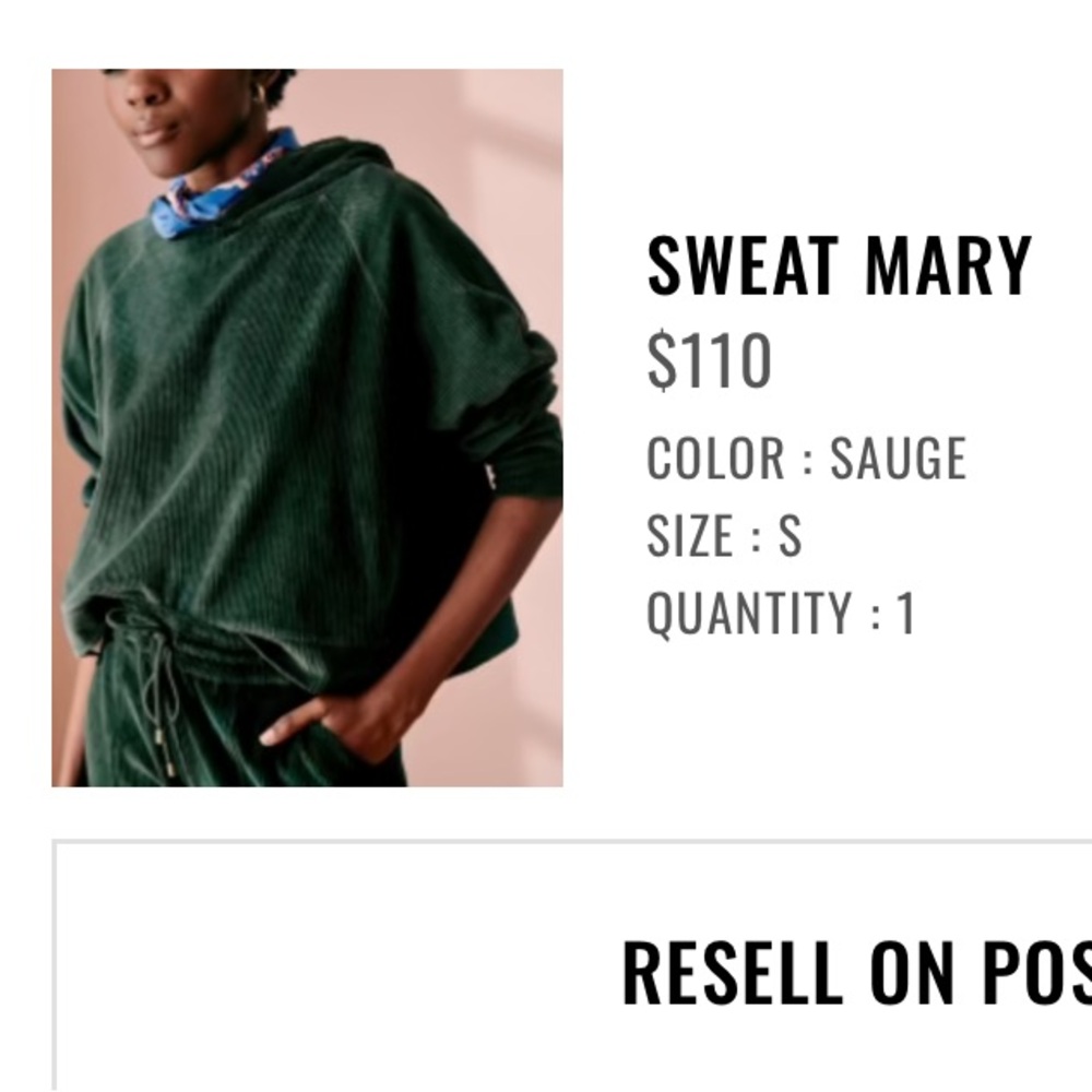 Sezane Mary Sweatshirt Sauge - Size S